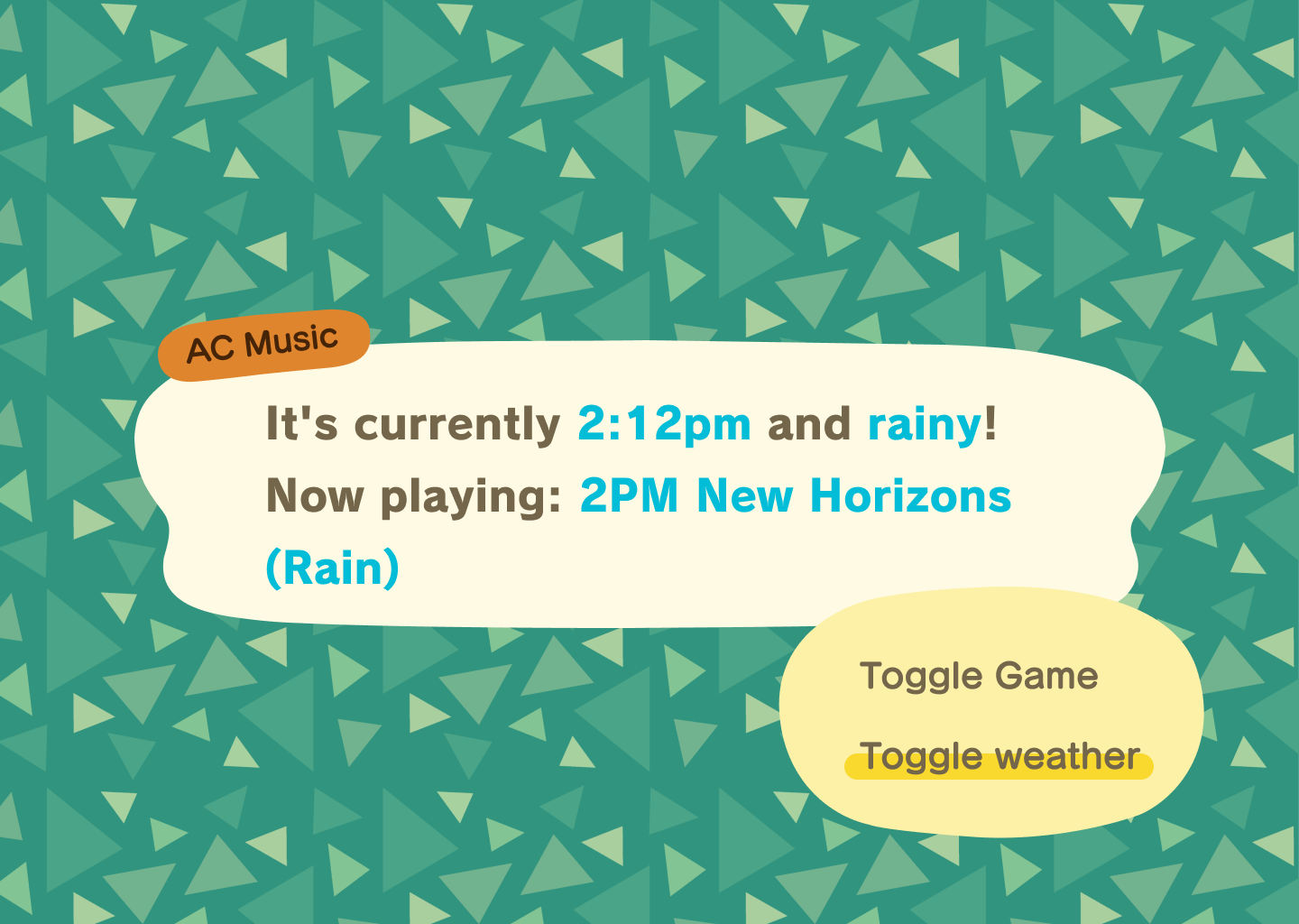 Mockup of the orignal design based off the dialogue UI from Animal Crossing